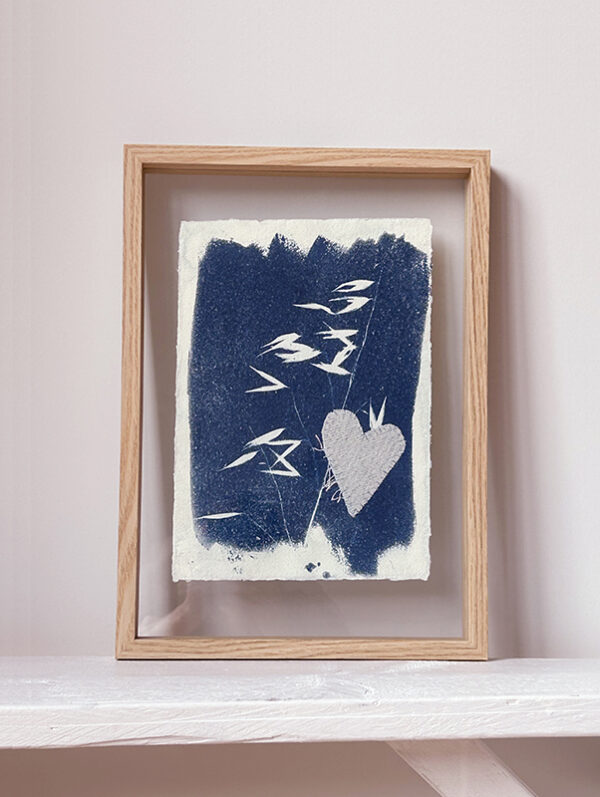 Cyanotype 14 - Grass with heart