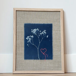 Cyanotype 6 - Gypsophila on cotton